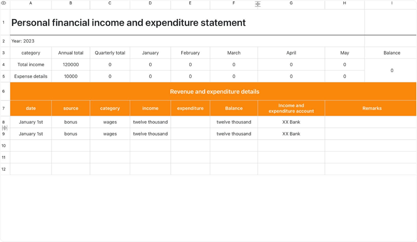 Personal financial statement 1